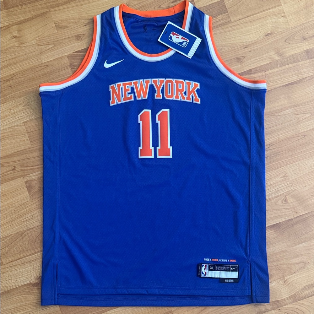 Nike New York Knicks Royal Blue and Orange Basketball Jersey #11
